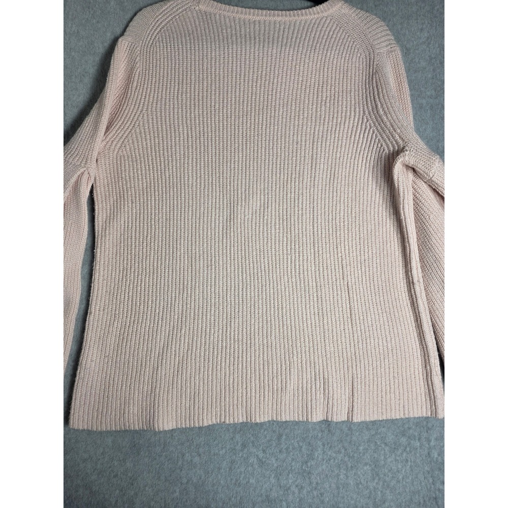 Vince Camuto Bell Sleeve Ribbed Knit Sweater Womens Large Pink Crew Neck - Picture 8 of 10